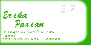 erika paxian business card